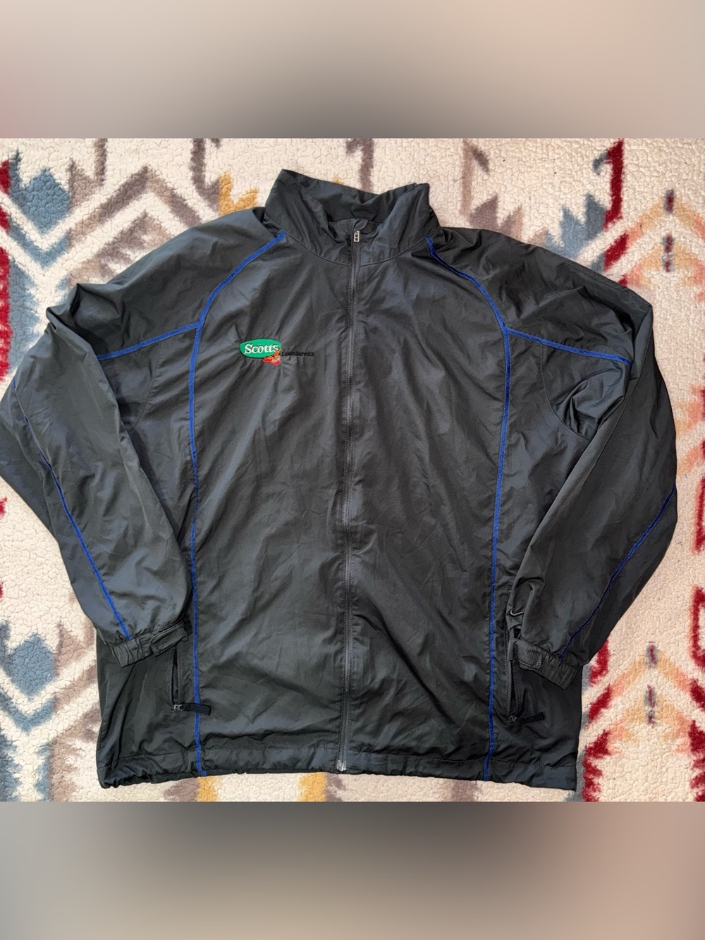 Nike Golf Charcoal Grey Windbreaker Jacket with Blue Piping